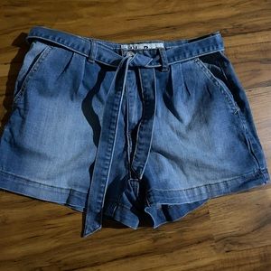 Indigo Rein Juniors Blue Jean Shorts With Matching Belt Tie Size 7 Waist 28